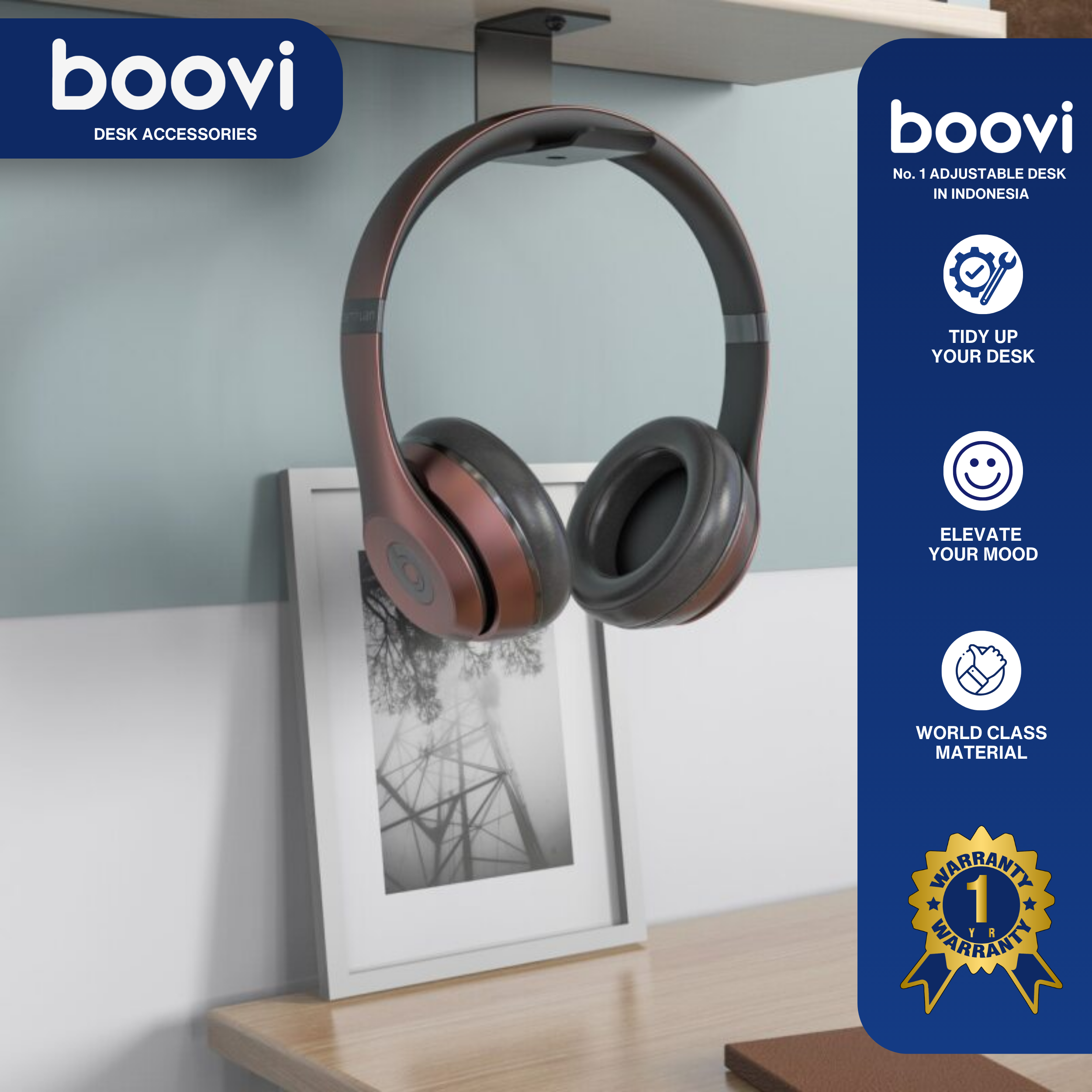 Boovi-DE003-Desk Accessories-Headset Holder