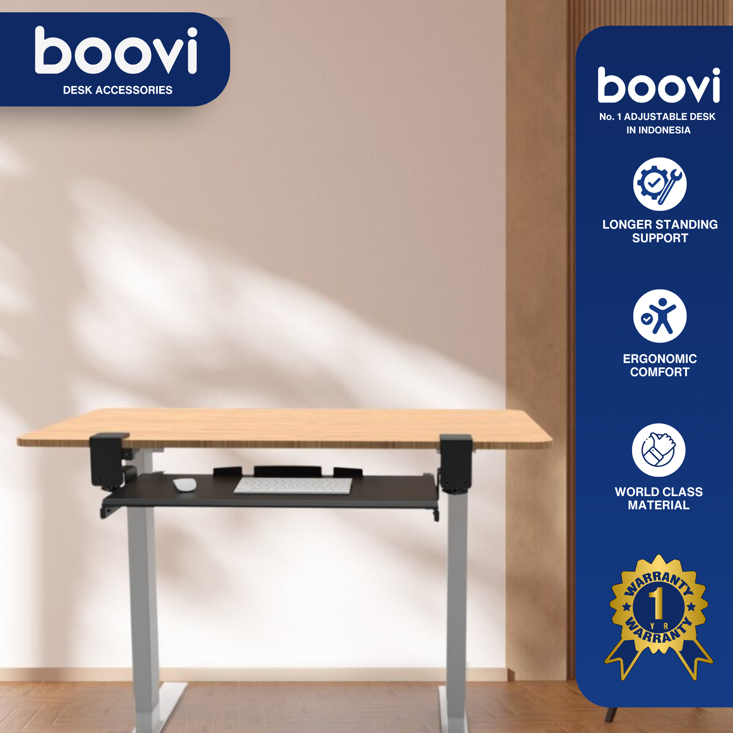 Boovi-DE007-Desk Accessories-Keyboard Drawer-MDF
